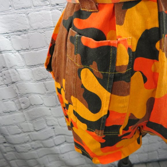 NWOT - Orange Camo Romper w/ Pockets & Belt - Picture 4 of 8